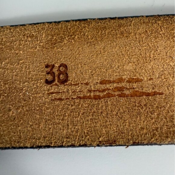 Rio Grande Western Tooled Belt Sz 38 Cognac Brown Steerhide Leather VTG Cowgirl - Picture 9 of 14